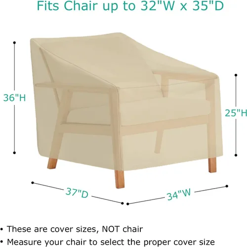 Vista 2 de SunPatio Paquete de 2 fundas para sillas de exterior, resistentes e impermeables, para asientos profundos, protección para todo tipo de clima