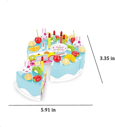 Vista 5 de Juego de 38 piezas de decoración de pastel de fiesta de cumpleaños de corte de bricolaje, juego de comida de cocina para corte de frutas, regalo