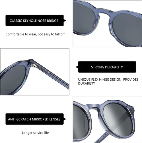Vista 36 de ZENOTTIC Gafas de sol polarizadas redondas vintage para hombres y mujeres con protección UV400