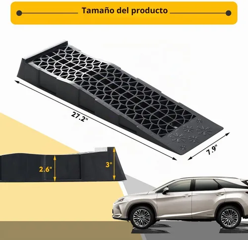 Vista 2 de Ramps - Rampas de servicio de plástico de bajo perfil para vehículos de 3 toneladas, paquete de 2