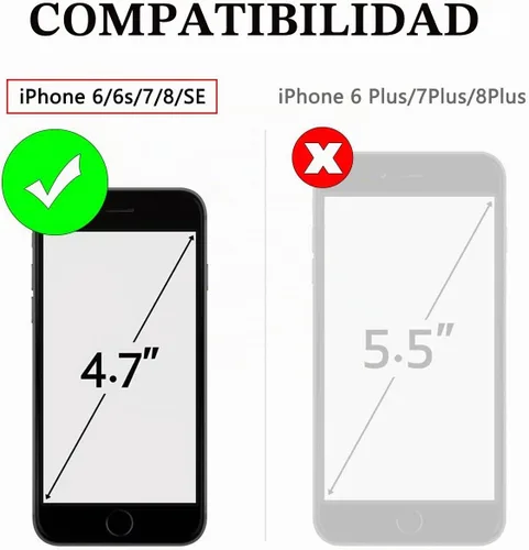 Vista 2 de Korecase Funda para iPhone 8, protección de cámara, armadura militar, doble capa, soporte compatible con iPhone 6 6s y iPhone 7 8, color negro