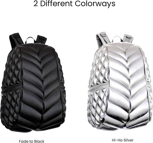 Vista 7 de Mochila para portátil de 15 pulgadas de alta calidad, funcional, duradera, elegante, bolsa de viaje, casual, para hombres y mujeres, Plata Hi-ho