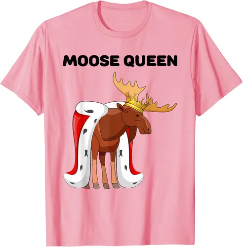Vista 23 de Moose Queen Camiseta para niñas amantes de los alces Camiseta de alce para mujer, Blanco