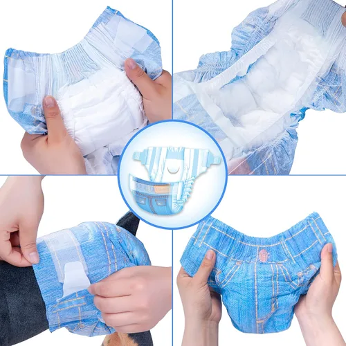 Vista 5 de Pet Soft Pañales desechables para perros hembras, pañales desechables para gatos, pañales para cachorros, 8 unidades, XS