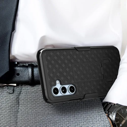 Vista 3 de DuraClip - Funda para Samsung Galaxy A54 5G con clip de funda y soporte (negro mate) (A54 5G)