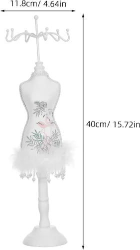 Vista 9 de SUPVOX Jewelry Stand Mannequin Figure Large Necklace Rack Display Tower with Earrings and Headband Organizer for Home Decor and Product Photography