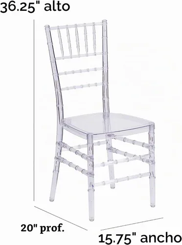 Vista 3 de Flash Furniture Flash Elegance - Silla Chiavari apilable de cristal