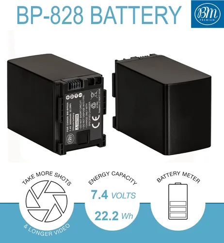 Vista 3 de BM 2 BP-828 Baterías y cargador de batería dual compatible con Canon GX10 HF G30/G40/G50/G60/G70, HF M301/M400, XA10 XA11 XA15 XA20 XA25 XA30 XA35