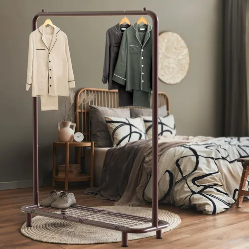 Vista 4 de Simple Houseware Estante de ropa con tubería industrial y estantes