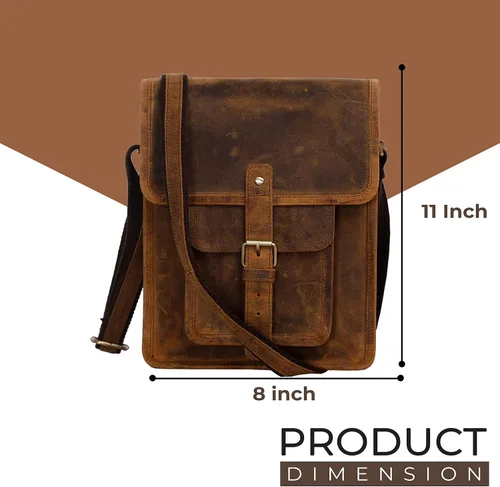 Vista 5 de Komals Passion Leather Bolsa de cuero resistente para iPad de 11 pulgadas bolsillo marrón desgastado