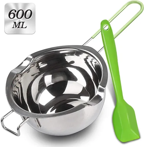 Vista 9 de Olla de Fusión de Doble Caldera con 600ML, Olla de Fusión de Chocolate de Acero Inoxidable con Mango Resistente al Calor para Mantequilla Caramelo
