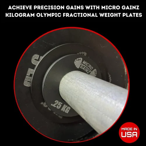 Vista 3 de Micro Gainz - Placas fraccionarias olímpicas de kilogramo, 4 piezas, 0.55 lbs y .110.2 lbs