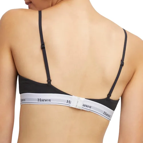 Vista 4 de Hanes Originals - Bralette corto para mujer, brasier de algodón elástico transpirable, paquete de 2