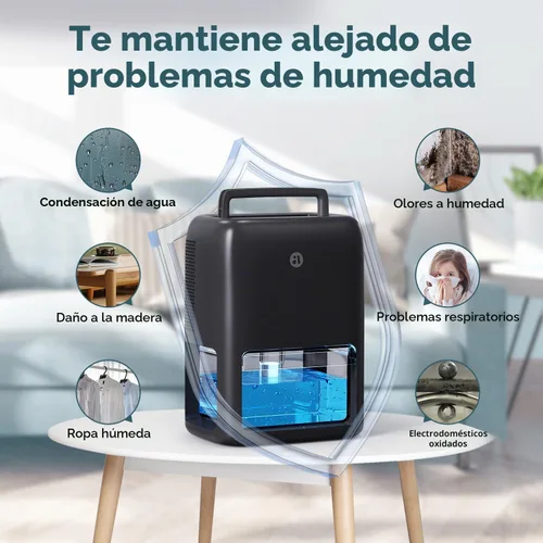 Vista 6 de BREEZOME Deshumidificador de 60 onzas para el hogar, deshumidificador Negro