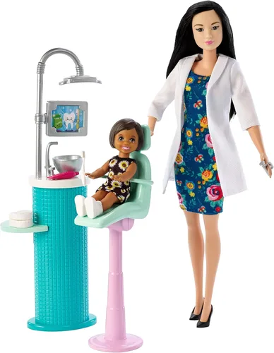 Vista 6 de Barbie Muñeca y juego de dentista, pelo negro