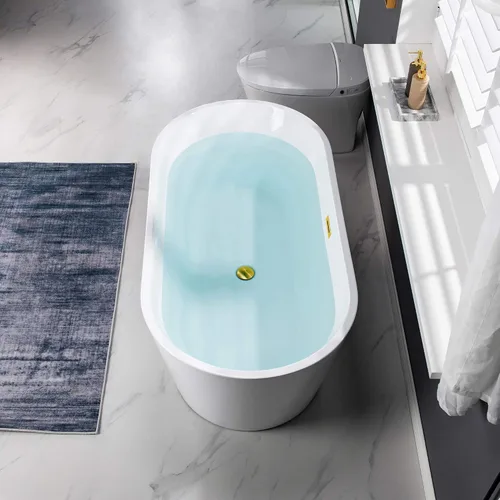 Vista 10 de WOODBRIDGE BTA1514-BG-Drain &O +F0007BGRD Bañera, oro cepillado