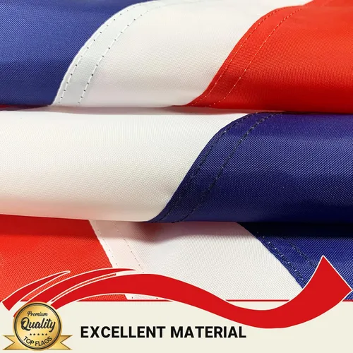 Vista 5 de TOPFLAGS Bandera británica de 3 x 5 pies, bandera bordada de doble cara del Reino Unido para exteriores, rayas cosidas de nailon resistente con 2