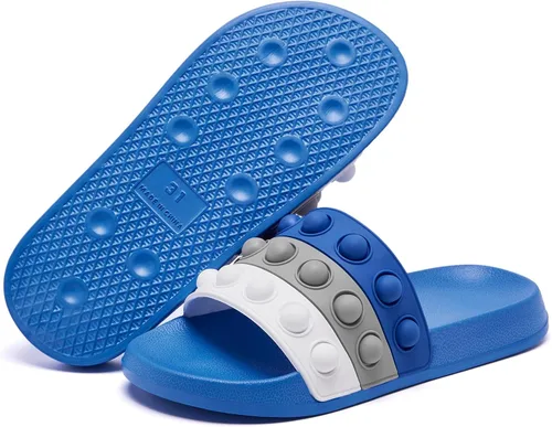 Vista 7 de Engtoy Sandalias para niños y niñas, unisex, ligeras, antideslizantes, puntera abierta, cómodas, para ducha, playa, divertidas sandalias