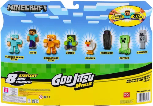Vista 4 de Goo Jitzu Minecraft Minis, paquete de 8 mini squishies elásticos