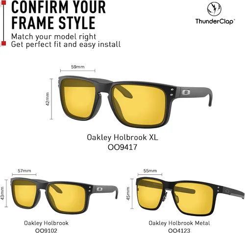 Vista 2 de ThunderClap Lentes de policarbonato de repuesto para gafas de sol Oakley Holbrook XL OO9417 2.323 in