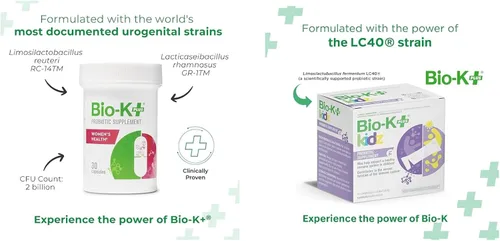 Vista 3 de Bio K+ - Paquete de probióticos para la salud de las mujeres – Soporte del tracto vaginal y urinario 2B UFC + probiótico diario para niños