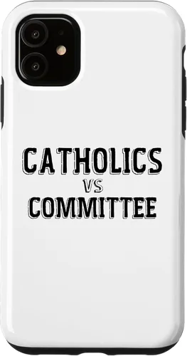 Vista 8 de Catholics Vs Committees Funny Catholic School Humor Case for iPhone 16