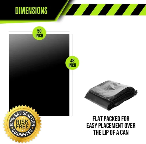 Vista 4 de Aluf Plastics Bolsas de basura negras resistentes de 65 galones, 1.5 mil, 50 x 48 pulgadas, paquete de 5000 unidades, para contratistas, exteriores