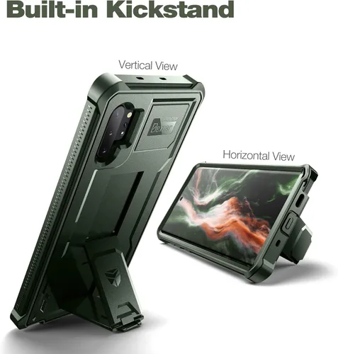 Vista 4 de Dexnor Funda para Samsung Galaxy Note 10+ Plus, [protector de pantalla y soporte integrados] Protección de grado militar de servicio pesado a prueba