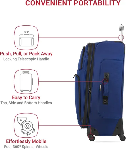 Vista 83 de SwissGear - Equipaje suave expandible Sion con ruedas, Negro