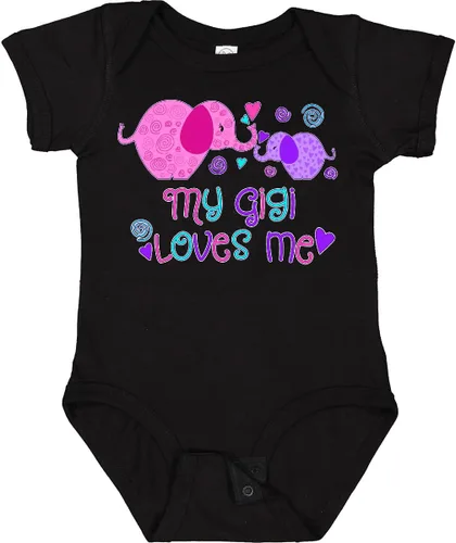 Vista 18 de inktastic My Gigi Loves Me - Body lindo de elefantes para bebé 0020 Blanco