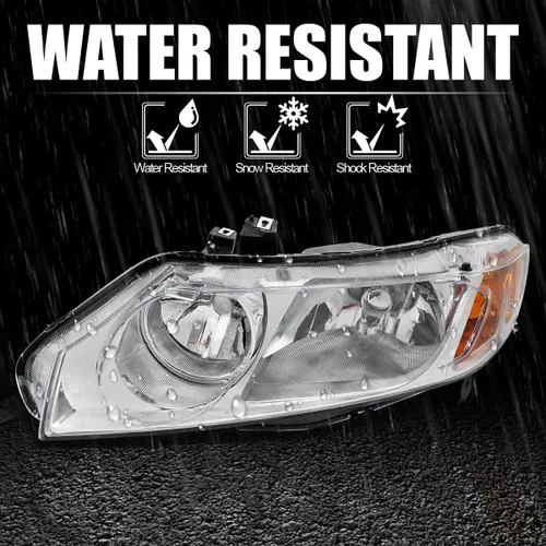 Vista 6 de Spec-D Tuning Faros delanteros cromados compatibles con Honda Civic 4Dr Sedan 2006-2011