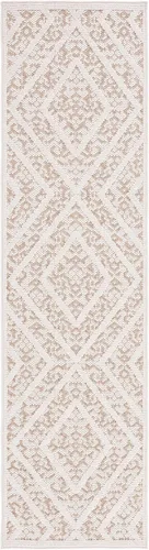 Vista 3 de SAFAVIEH Alfombra lavable para exteriores Global Collection – Alfombra de pasillo de 2.2 x 8 pies, beige claro y marrón, no desprende pelusa y fácil