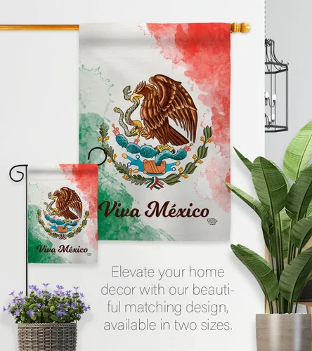 Vista 8 de Ornamento Collection Viva México Casa Bandera Pack de Nación Regional Internacional Mundo País Particular Área Decoración Banner Pequeño Jardín
