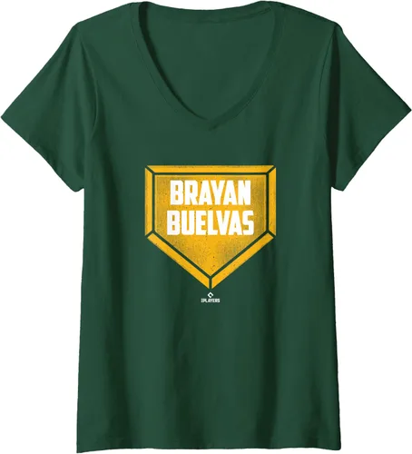 Vista 5 de Womens Home Plate Gameday Brayan Buelvas Prospect Baseball Fan Gear V-Neck T-Shirt