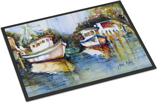 Vista 193 de Caroline's Treasures JMK1017JMAT - Tapete de caza de rana garza azul, 24 x 36 pulgadas, tapete para puerta delantera, interior y exterior