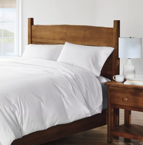Vista 3 de Cuddledown Heritage - Funda de edredón 100% algodón Calidad Premium Tejido de satén ultrasuave Transpirable Cierre de botón Queen Blanco