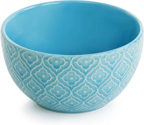 Vista 4 de Elama Aqua Lily - Vajilla de cerámica de lujo de 16 piezas con ajuste completo para 4