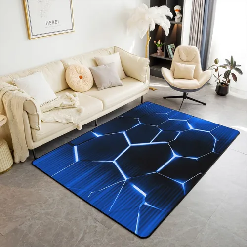 Vista 11 de jejeloiu Juego de alfombras de sala de estar, decoración de cine y noche, juego de alfombras de área de 3 x 5 con palomitas de maíz para interiores