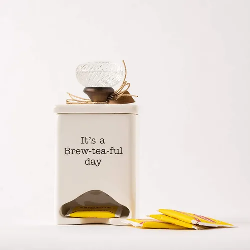 Vista 6 de Mud Pie FBA_ Organizador de cerámica para bolsas de té, blanco