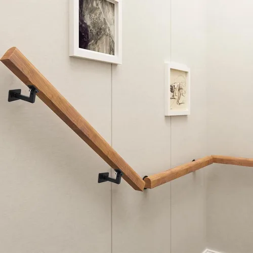 Vista 7 de RealPlus Soportes de pasamanos ajustables resistentes giratorios cuadrados para escaleras de escalera, paquete de 3