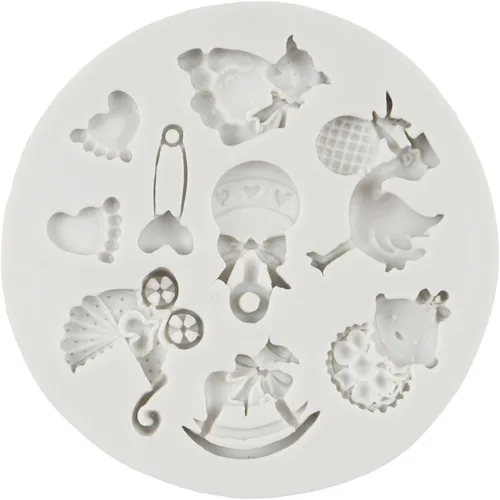 Vista 6 de Molde de silicona para pastel de bebé con temática de baby shower, moldes para pies de bebé para decoración de pastel de cumpleaños de bebé