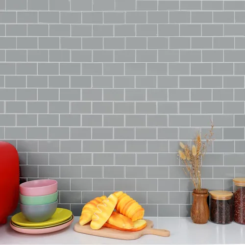 Vista 7 de STICKGOO 1 hoja de azulejos de metro autoadhesivos para salpicaduras de cocina, azulejos de pared para despegar y pegar, adhesivos para azulejos