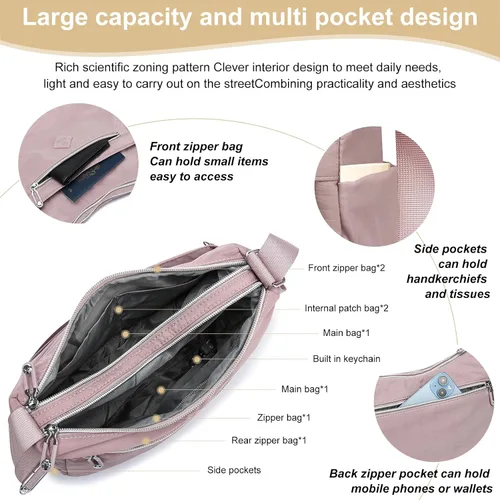 Vista 4 de ETidy Large Crossbody Bag For Women Waterproof Lightweight Casual Shoulder Handbag Purse