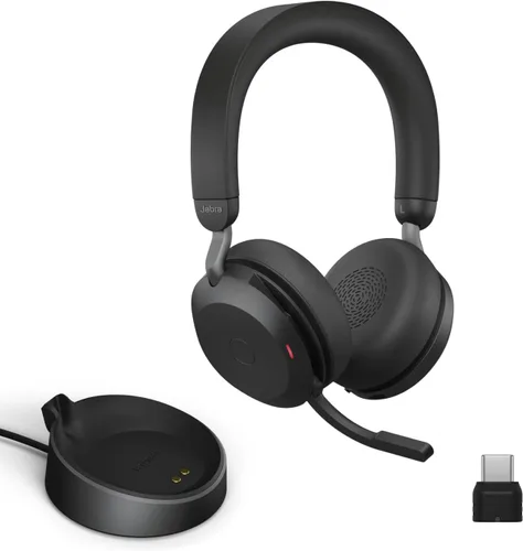 Vista 11 de Auriculares inalámbricos Jabra Evolve2 75 para PC con tecnología de 8 micrófonos - Auriculares estéreo de espuma dual con cancelación activa