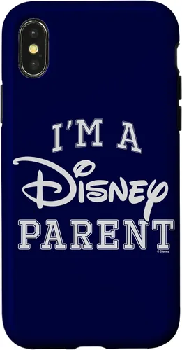 Vista 5 de iPhone 16 Disney I'm A Disney Parent Collegiate Big Text Logo Case
