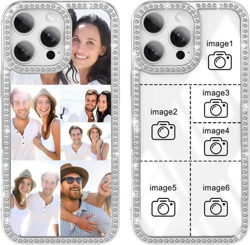 Vista 9 de Funda de teléfono con imágenes personalizadas para iPhone 17/16/15/14/13/12/11 Pro Max Plus Air, funda protectora suave de TPU transparente, diseño