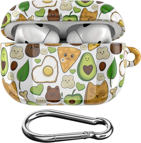 Vista 14 de Funda compatible con Airpods Pro Airpods 1, 2, 3 generación, sostenible, de cuerpo completo, diseño ecológico, funda de plástico con llavero Go