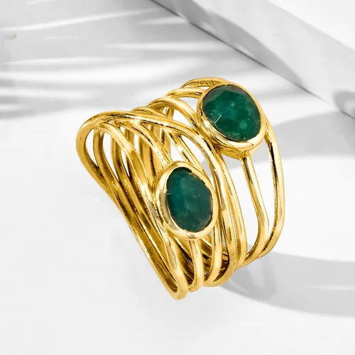 Vista 4 de Ross-Simons Gemstone Highway Ring in 18kt Gold Over Sterling