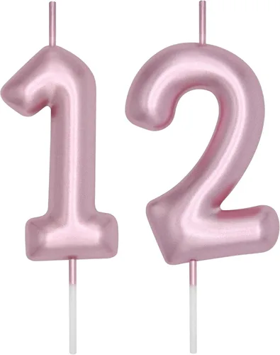 Vista 53 de DERVENTA Vela con números de 2.36 pulgadas, decoración perfecta para cumpleaños, brunch, postre, pastel, 1 pieza (número 0 rosa)
