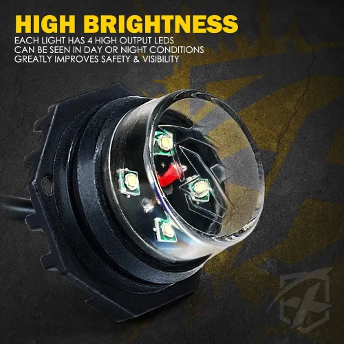 Vista 2 de Xprite Kit de luces estroboscópicas LED ámbar ocultas, 20 patrones intermitentes con panel de control, faros, luces traseras, luces antiniebla